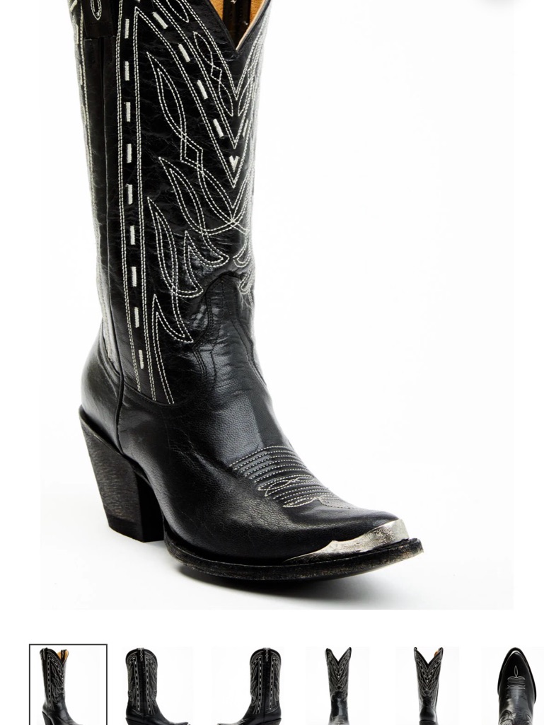 Idyllwind Black Leather Western Cowboy Boots With White Stitching